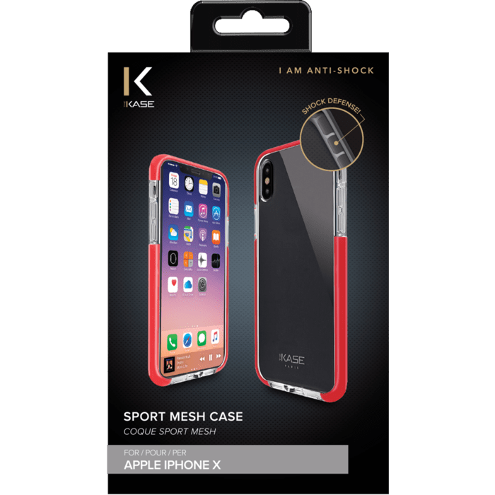 Coque Sport Mesh pour Apple iPhone X/XS, Rouge ardent