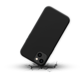 Coque antichoc en gel de silicone doux pour Apple iPhone 14 Plus, Noir satin