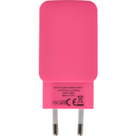 Chargeur Universel Double USB (EU) 3.1A, Rose Bonbon