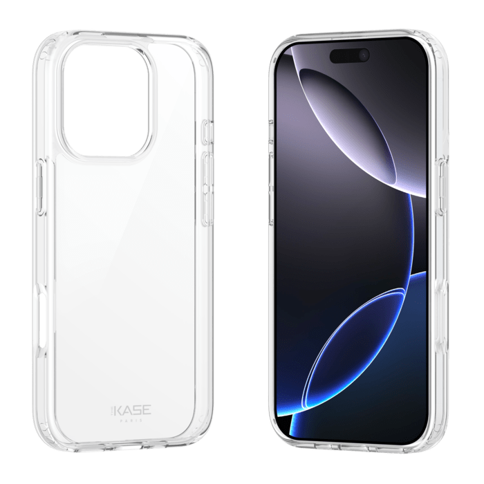 Coque hybride invisible fabriqu&eacute;e &agrave; 83 % de plastique recycl&eacute; pour Apple iPhone 16  Pro Max, transparente