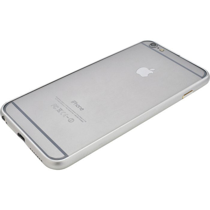 Bumper arrondi m&eacute;tallique pour Apple iPhone 6 Plus, Argent lisse