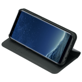 &Eacute;tui portefeuille en cuir v&eacute;ritable pour Samsung Galaxy S8, cuir Shrunken Noir