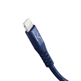 Apple MFi certified Metallic braided USB-C to Lightning Charge/Sync cable (1M), Oxford Blue