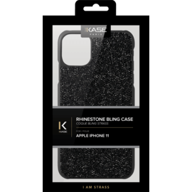 (O)Coque Bling Strass pour Apple iPhone 11, Minuit Noir