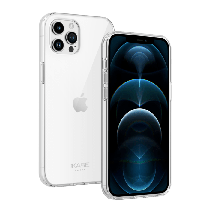 Coque antibact&eacute;rienne hybride invisible pour iPhone 12/12 Pro, Transparente