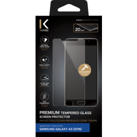 Protection d'&eacute;cran premium en verre tremp&eacute; pour Samsung Galaxy A3(2016), Transparent