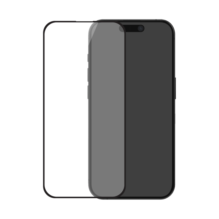 Protection d&rsquo;&eacute;cran antibact&eacute;rienne en verre tremp&eacute; ultra-r&eacute;sistant &agrave; bords incurv&eacute;s (60% verre tremp&eacute; recycl&eacute;) pour Apple iPhone 16 Pro, Noir