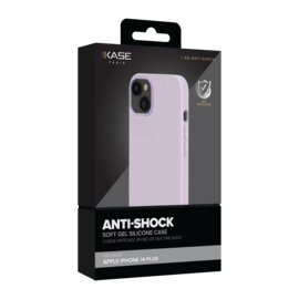 Coque antichoc en gel de silicone doux pour Apple iPhone 14 Plus, Orchid&eacute;e Pastel