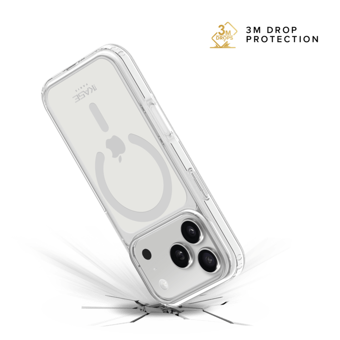 Coque antibact&eacute;rienne antichoc magn&eacute;tique invisible Fabriqu&eacute; Avec du 75% Plastique Recycl&eacute; pour Apple iPhone 17 Pro, Transparente