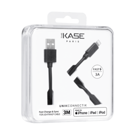 Speed 3A Apple MFi certified lightning charge/ sync cable (3M), Cool Black