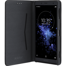 Case Folio Flip case with card slot & stand for Sony Xperia XZ2 Compact, Black