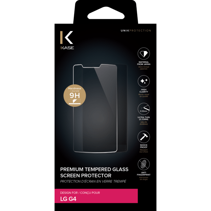 Protection d'&eacute;cran premium en verre tremp&eacute; pour LG G4, Transparent