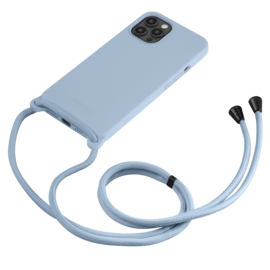 Coque en gel de silicone doux en bandouli&egrave;re pour Apple iPhone 12 Pro Max, Bleu Lilas