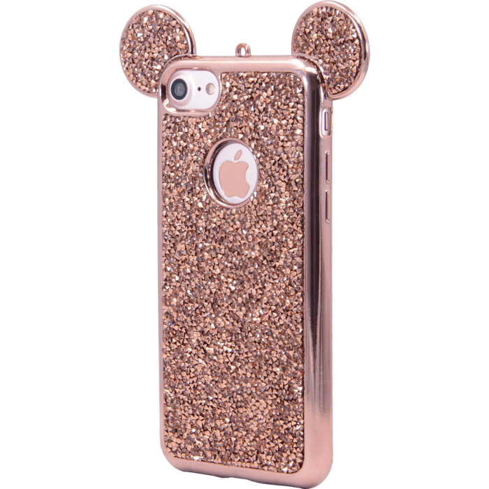 Coque Bling Strass Fantaisie Pour Apple iPhone 7, Or Rose
