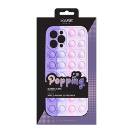 Coque Popping Bubble pour Apple iPhone 12 Pro Max, Bleu Vert