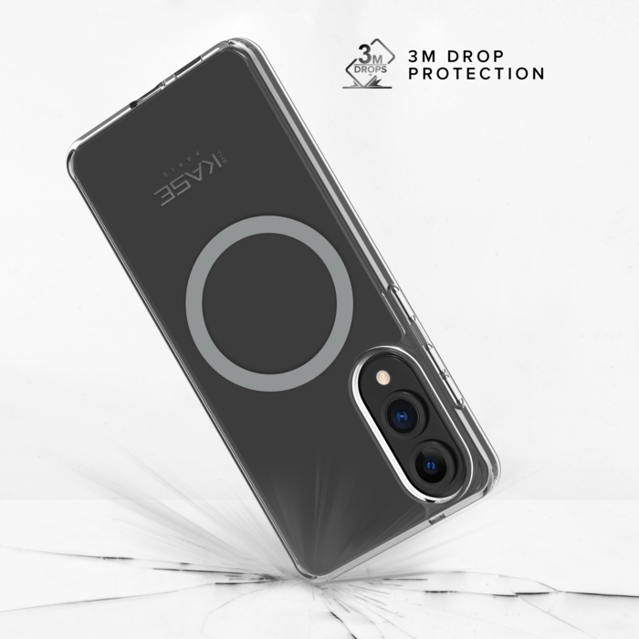 Coque antichoc magn&eacute;tique invisible Fabriqu&eacute; Avec du 75% Plastique Recycl&eacute; pour Samsung Galaxy S25 Edge 5G, Transparente