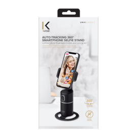 Support selfie pour smartphone avec suivi &agrave; 360&deg;, noir minuit