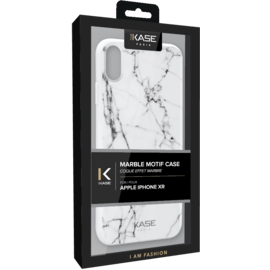 Coque effet marbr&eacute; pour Apple iPhone XR, Blanc