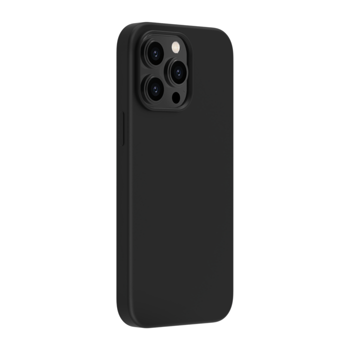 Coque antichoc en gel de silicone doux pour Apple iPhone 14 Pro Max, Noir satin