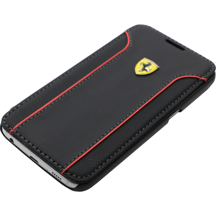 Ferrari Fiorano Coque Clapet pour Samsung Galaxy S6, Noir