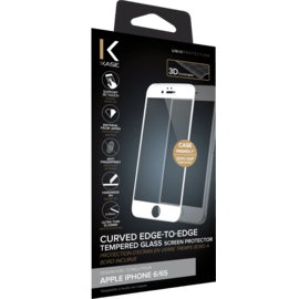 Protection d'&eacute;cran en verre tremp&eacute; Bord &agrave; Bord Incurv&eacute; pour Apple iPhone 6/6s, Blanc
