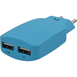 Chargeur Universel Double USB (EU) 3.1A, Bleu ciel