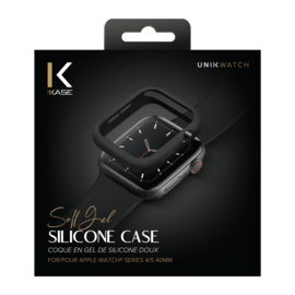 Coque en gel de silicone doux pour Apple Watch Series 4/5 40mm, Noir satin