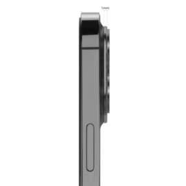 Protezione per obiettivo della fotocamera in lega metallica per Apple iPhone 12 Pro Max, nero onice