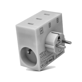 HIDE Blanc - Power Hub 5 EN 1 Blanc / Chargeur USB 3 ports et multiprise