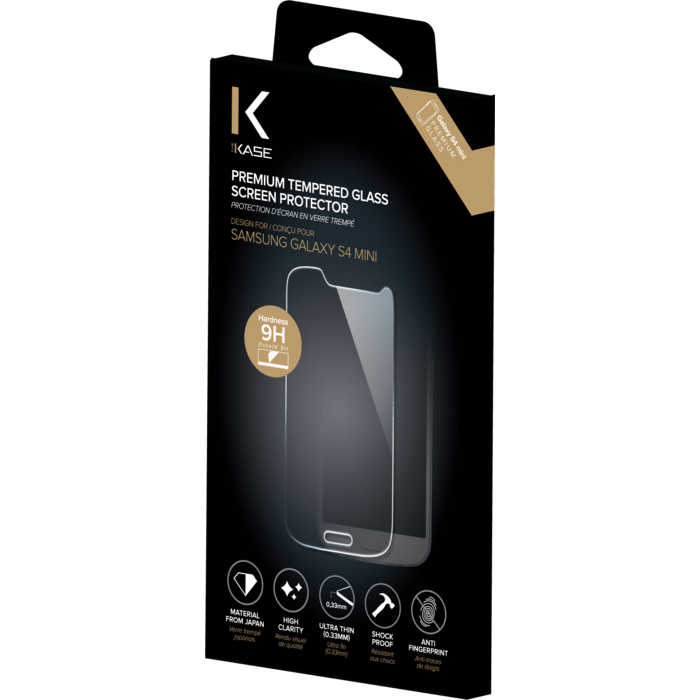 Protection d'&eacute;cran premium en verre tremp&eacute; pour Samsung Galaxy S4 mini, Transparent