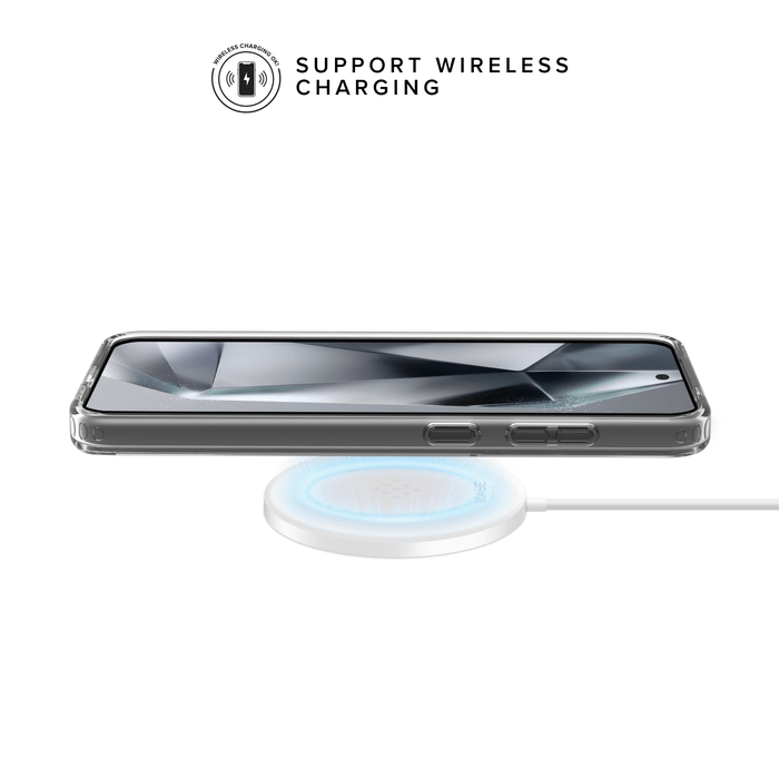 Coque hybride invisible fabriqu&eacute; avec 83% de plastique recycl&eacute; pour Samsung Galaxy S24 5G, Transparente