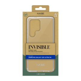 Coque hybride invisible fabriqu&eacute; avec 83% de plastique recycl&eacute; pour Samsung Galaxy S25 Ultra 5G, Transparente