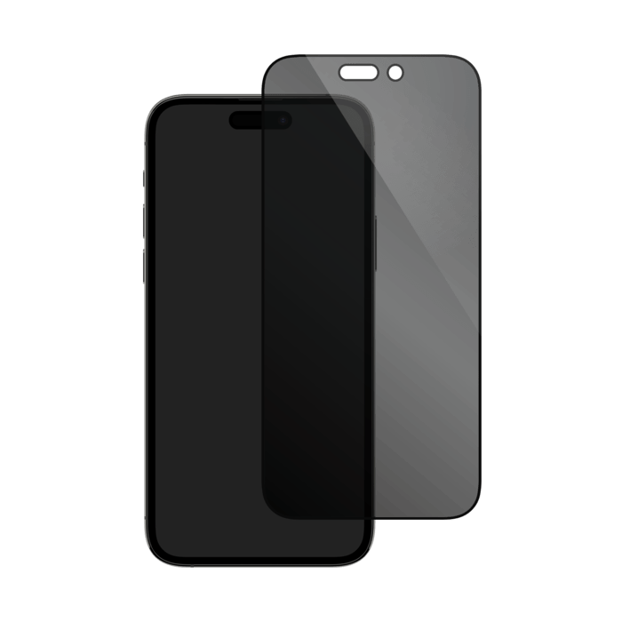 Protection d'&eacute;cran Priv&eacute;e en verre tremp&eacute; (60% verre tremp&eacute; recycl&eacute;) pour Apple iPhone 15 Pro, Noir