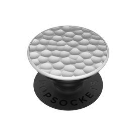PopSockets PopGrip, M&eacute;tal Argent Martel&eacute;
