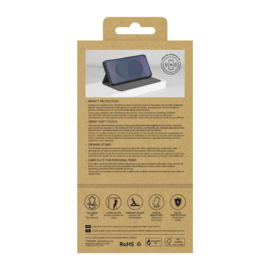 Coque clapet folio avec fente pour cartes & support pour Samsung Galaxy S25+, Noir