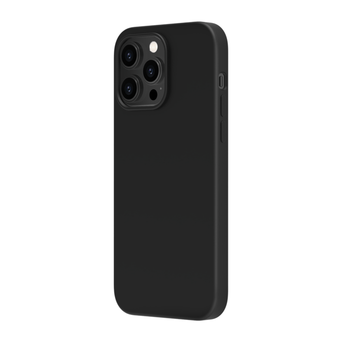 Coque antichoc en gel de silicone doux pour Apple iPhone 14 Pro Max, Noir satin