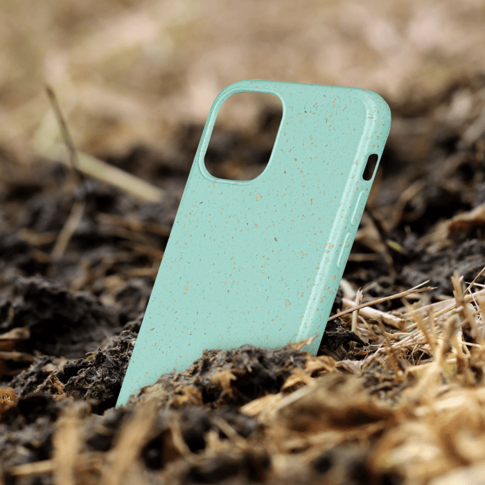 Coque antibact&eacute;rienne vegan bio 100 % z&eacute;ro d&eacute;chet pour Apple iPhone 12 mini, Vert Brumeux