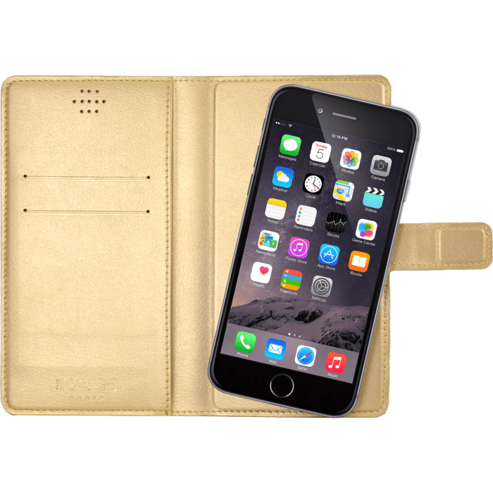 Coque clapet Universelle pour Smartphone (jusqu &agrave; 4.7 pouce), Dor&eacute;e