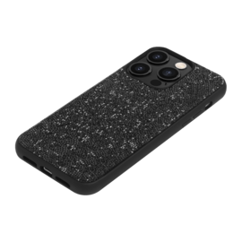 Coque Bling Strass pour Apple iPhone 14 Pro Max, Minuit Noir