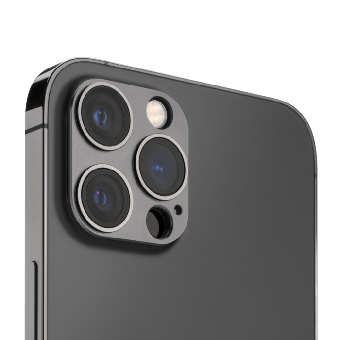 Protezione per obiettivo della fotocamera in lega metallica per Apple iPhone 12 Pro Max, nero onice