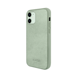 Coque en Su&egrave;de Alcantara pour Apple iPhone 12 mini, Vert Avocat