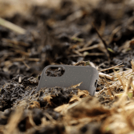 Coque antibact&eacute;rienne Vegan bio en bandouli&egrave;re pour Apple iPhone 6/6s/7/8/SE 2020/SE 2022, Gris lave