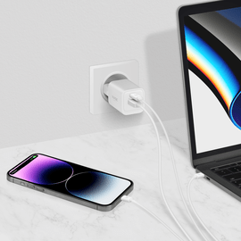 Chargeur mural double port GaN Supreme Power 33W (PPS), Blanc