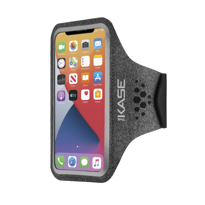 Fascia da braccio sportiva Dynamics Ultra Slim per iPhone di Apple SE 2020 / XS / X / 8/7 / 6S / 6, grigia