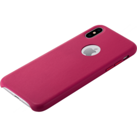 Handcrafted Genuine Leather Case for Apple iPhone X, Fuchsia Pink