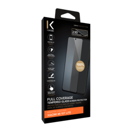 Protection d'écran en verre trempé (100% de surface couverte) pour Xiaomi 10T Lite, Noir