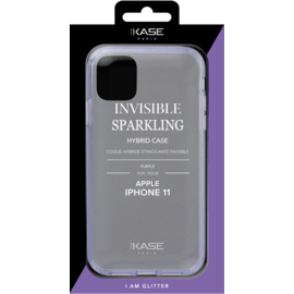 Coque hybride &eacute;tincelante invisible pour iPhone Apple 11, Violet