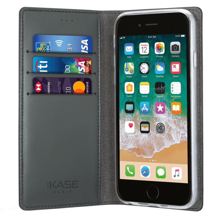 Diarycase Coque clapet en cuir véritable avec support aimanté pour Apple iPhone 6/6s Plus, Brun doré Lézard