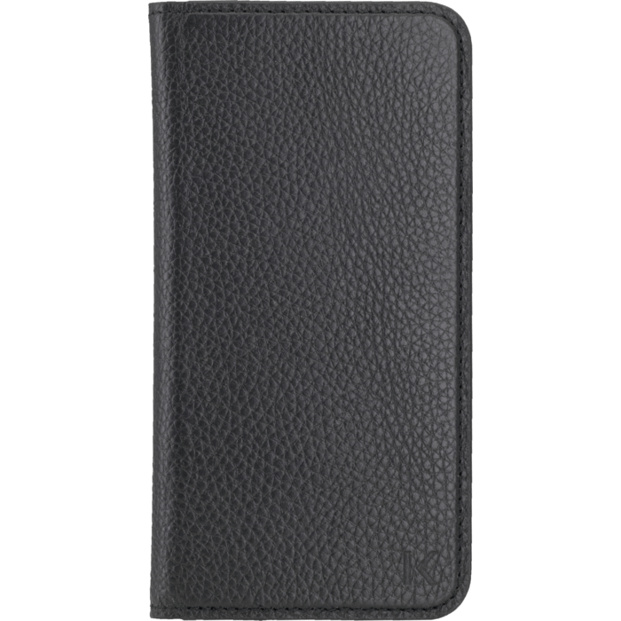 &Eacute;tui portefeuille en cuir v&eacute;ritable pour Apple iPhone X/XS, cuir de Veau Shrunken Noir
