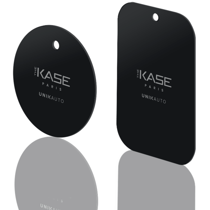 Plaques de m&eacute;tal pour support voiture magn&eacute;tique &agrave; grille d'a&eacute;ration (2 formes)